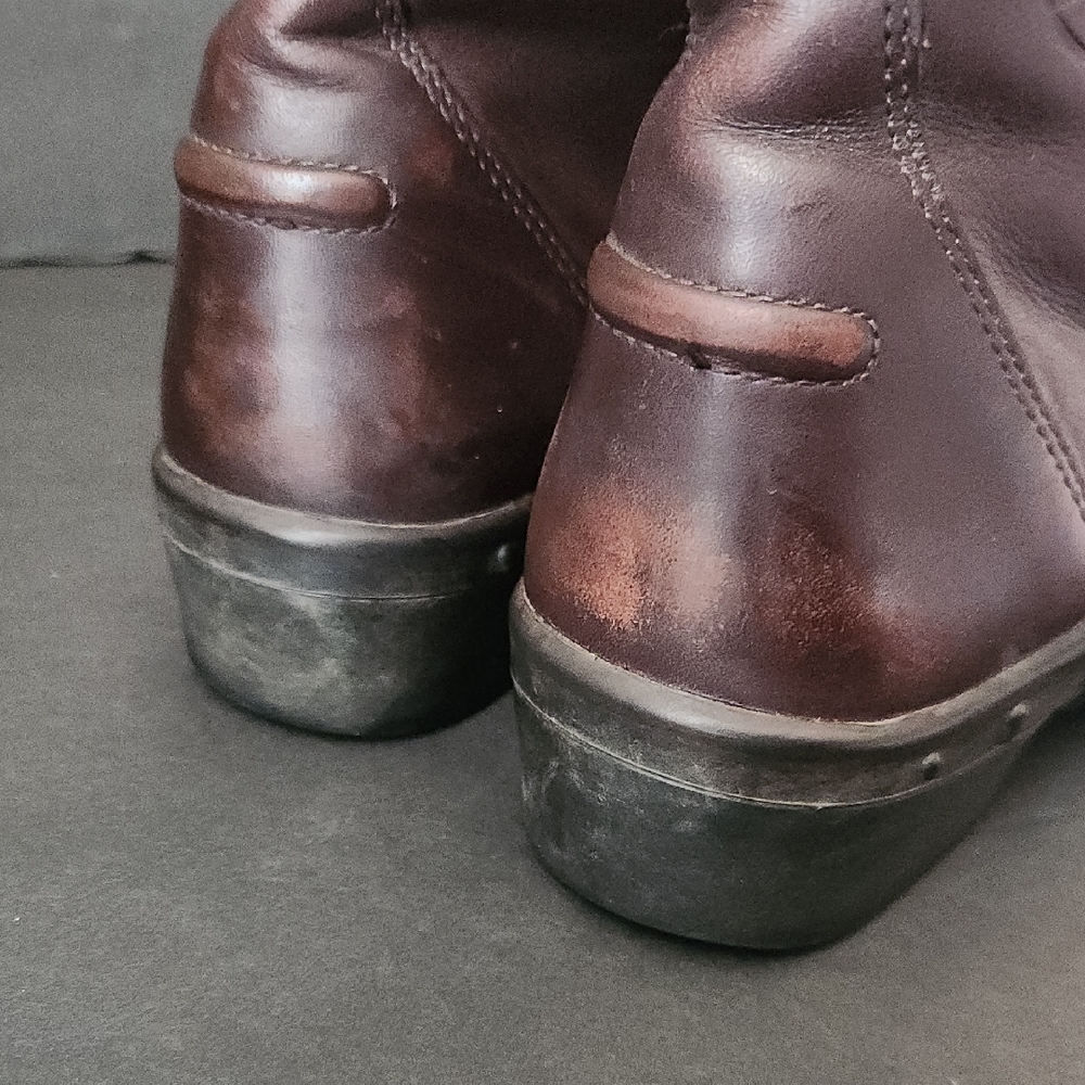 Ariat Chocolate Brown Leather Lace-Up Heeled Boots - Picture 6 of 9